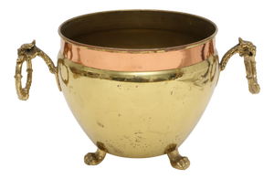 Vintage English Dragon Footed Brass Planter