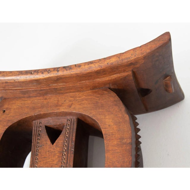 Antique Ashanti Queen Mother Carved Wooden Stool Ghana Africa For Sale - Image 11 of 12