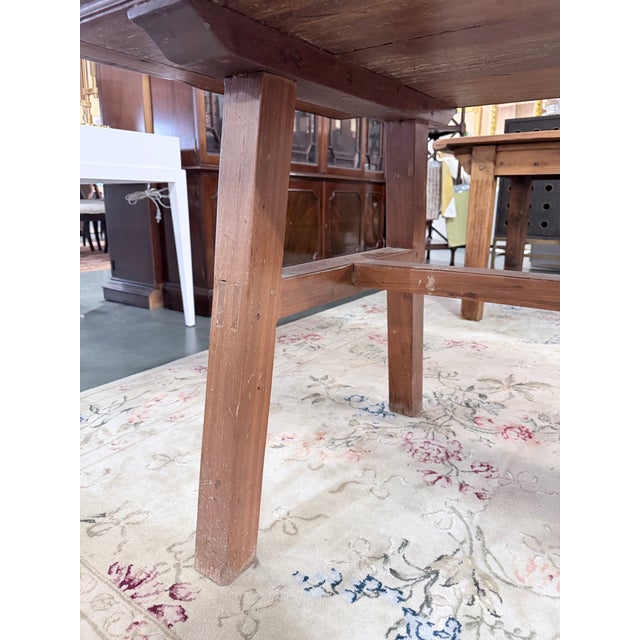 Vintage Arts & Crafts Mission Solid Oak Dining Table With Trestle Base For Sale In New York - Image 6 of 8