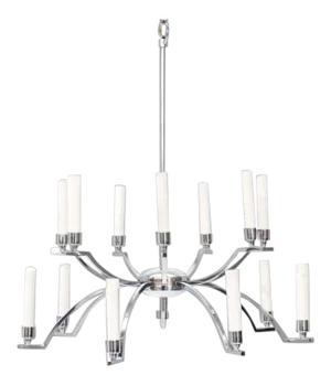 Mid-Century Chrome Chandelier Light Fixture
