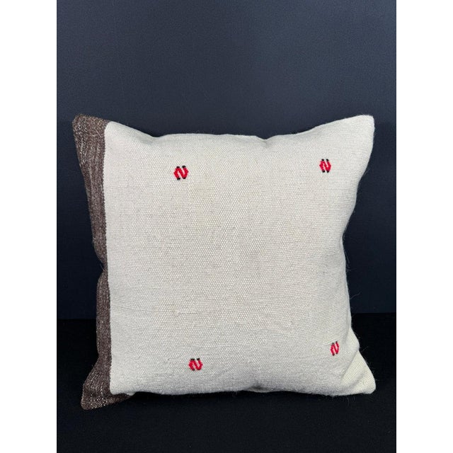 Turkish Hemp Pillow Cushion Natural Beige Brown Cushion Cover 20"x20" For Sale - Image 4 of 4