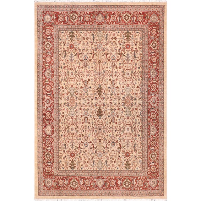 Shabby Chic Tan/Rust Wool Rug - 8'0'' X 9'9'' For Sale - Image 10 of 10