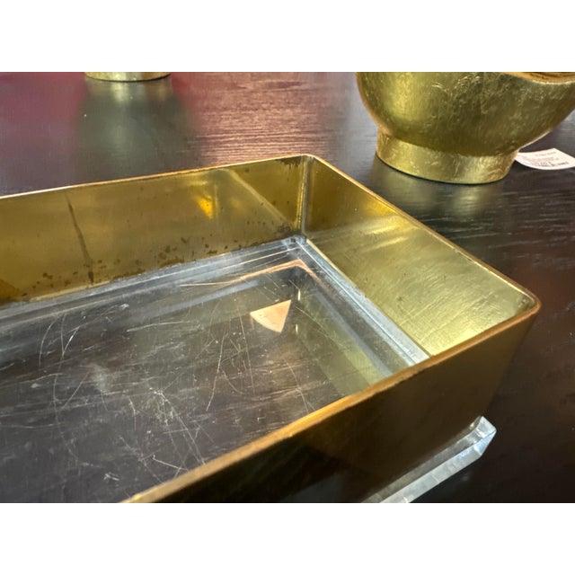 Acrylic Glass and Brass Box by Philippe Cheverny, 1970s For Sale - Image 6 of 6