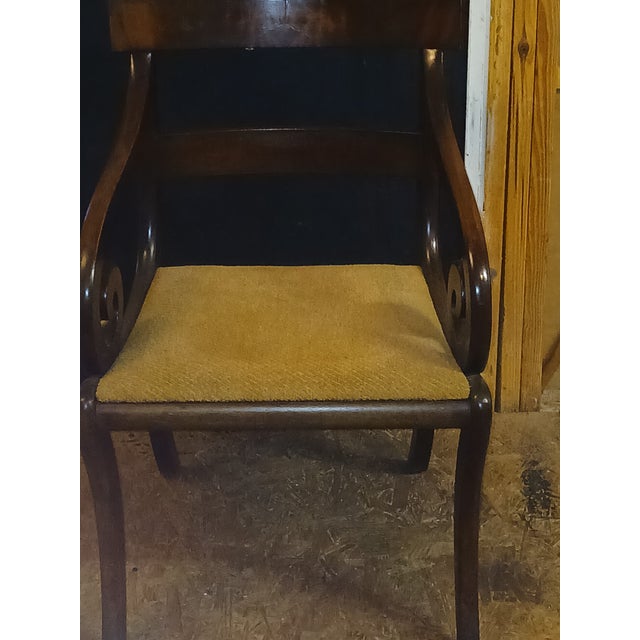 Antique Early 1800s English Regency Mahogany Armchair For Sale - Image 4 of 8