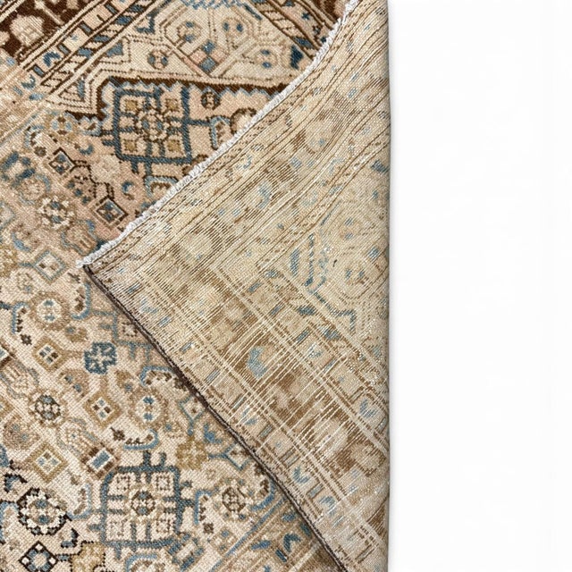 Traditional Antique Malayer-Style Runner 3x13 | Warm Beige, Soft Gray & Brown For Sale - Image 3 of 4