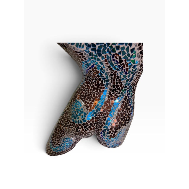 2010s Signed Carol Hall 31" Mosaic Glass Female Torso Sculpture "Bronzed Beauty" For Sale - Image 5 of 8