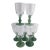 1990s Villeroy & Boch Isabelle Blown Glass Water Goblets in Jade Green - Set of 7 For Sale