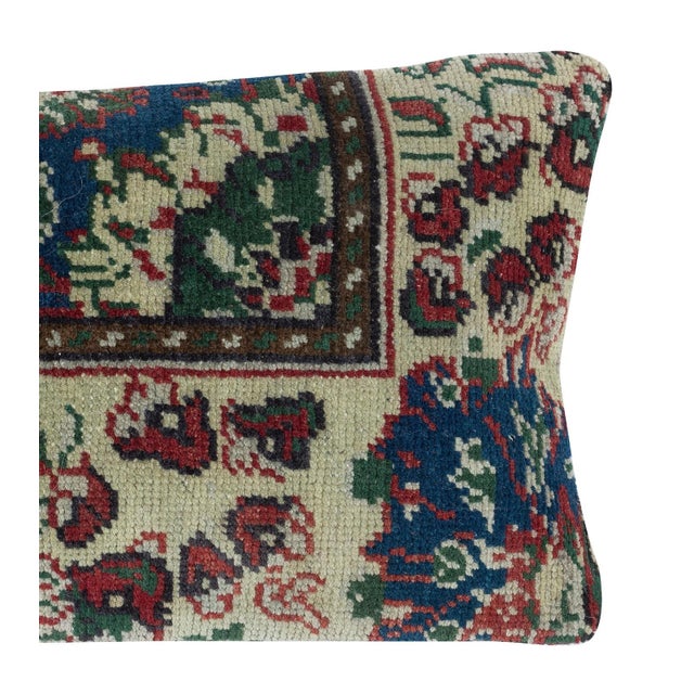 Traditional 13"x24" Vintage Handmade Rug Cushion Cover. Wool Pillowcase. Throw Pillow Cover For Sale - Image 3 of 4