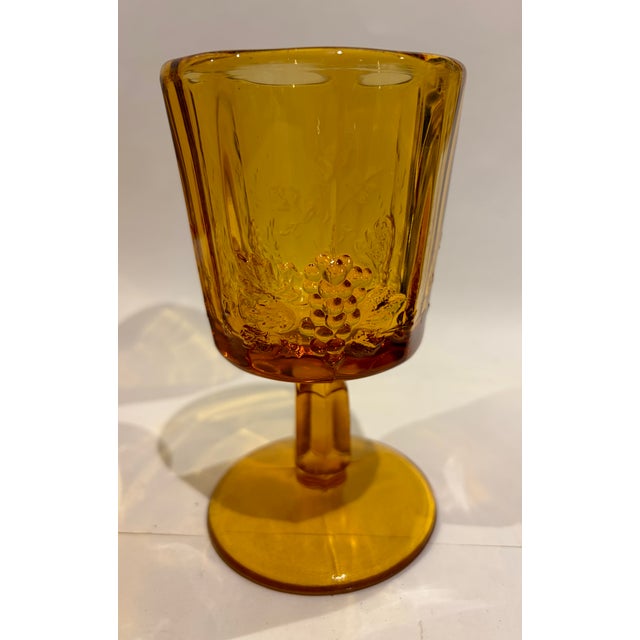 Vintage Westmoreland Golden Sunset Amber Goblets MCM - Set of 6 For Sale In Washington DC - Image 6 of 7