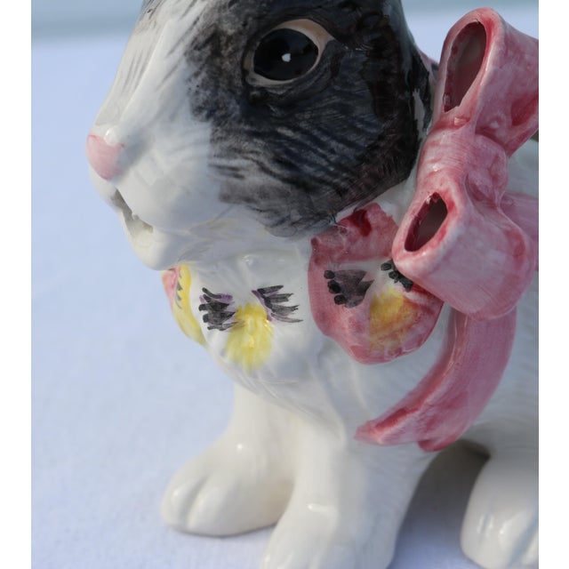 1991 Fitz and Floyd Bunny Rabbit and Pansies Creamer Pansy Parade For Sale In Cincinnati - Image 6 of 10