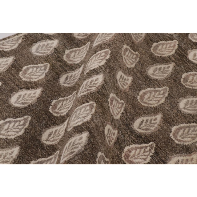 Textile Rug & Kilim's Block Print Runner Rug, Rich Brown With Light Floral Patterns For Sale - Image 7 of 10