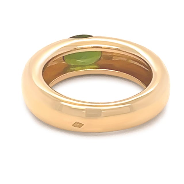 2020s Cartier 18ct Yellow Gold Vintage Ellipse Peridot Ring 2.00ct 22.09g, Size 11 For Sale - Image 5 of 5