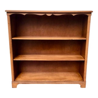 Vintage 1960s Solid Wood Two Shelf Bookcase For Sale