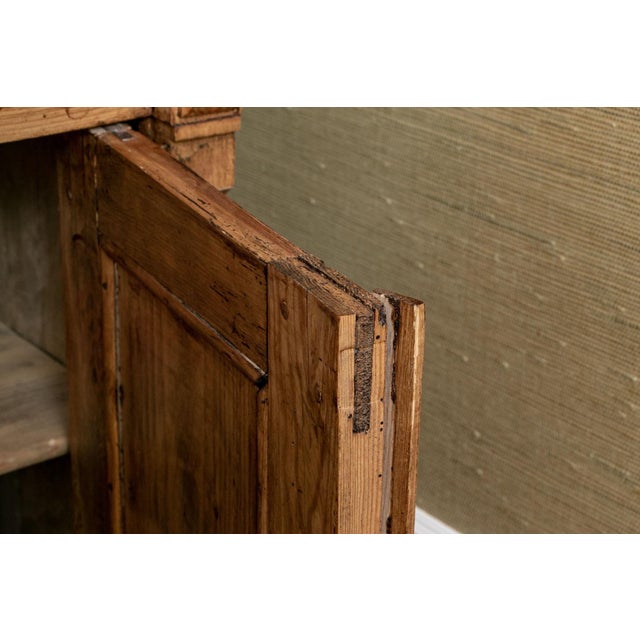 Brown Antique French Provincial Style Pine Cabinet For Sale - Image 8 of 9