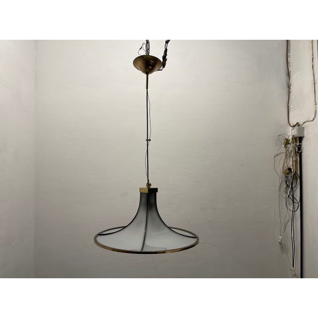 1960s Brass Glass Pagoda Pendant by Angelo Brotto Esperia, 1960s For Sale - Image 5 of 10