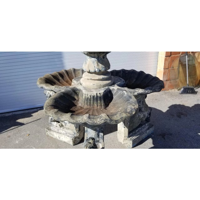 Contemporary Antique 100% Original Finish 2 Layer Bird Bath For Sale - Image 3 of 10