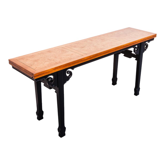 Michael Taylor for Baker Far East Expandable Lacquered Console Table For Sale