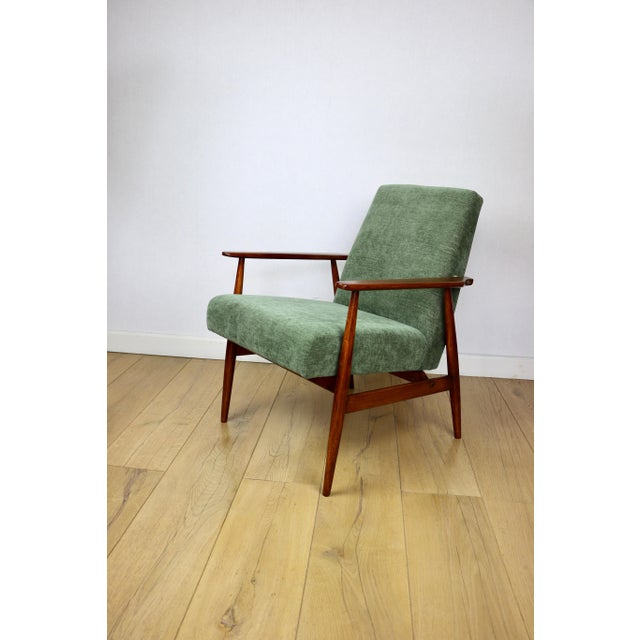 Green Lis Lounge Chair with Olive Upholstery by Henryk Lis, 1970s For Sale - Image 8 of 11
