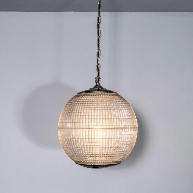 Vintage Holophane Parisian Glass Globe Lamp, 1960s For Sale - Image 9 of 18