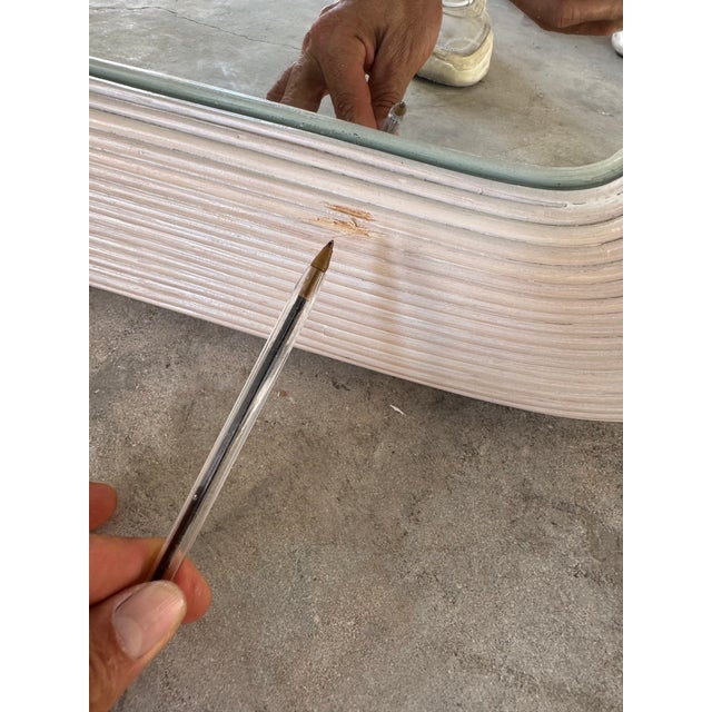 1970’s Vintage Gabriella Crespi Style Pencil Reed Wall Mirror For Sale - Image 10 of 10