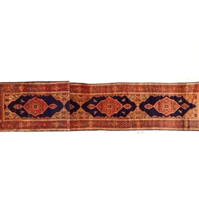 This master piece is a wool pile genuine hand made very fine antique Persian Mishan Malayer made for a palace runner-