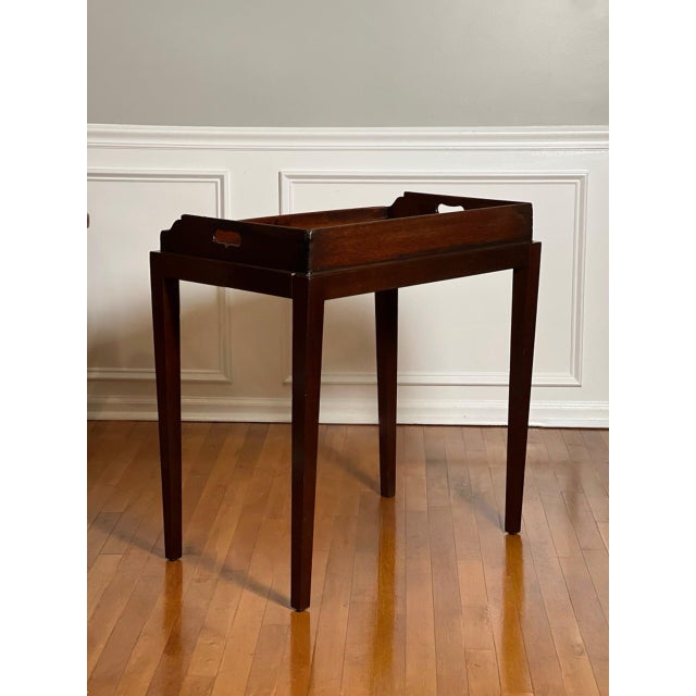 19th Century English Mahogany Butler Serving Tray on Stand For Sale - Image 4 of 17