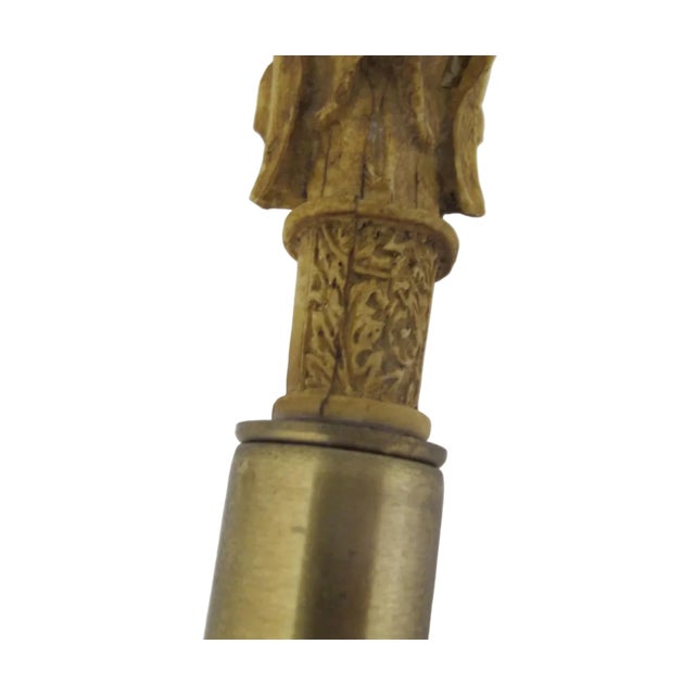 Victorian Style Carved Wood Dog Head Smugglers Cane Walking Stick W/Hidden Flask For Sale In Portland, OR - Image 6 of 10