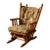 Vintage Solid Wood Windsor-Style Glider Rocking Chair With Tufted Cushions For Sale