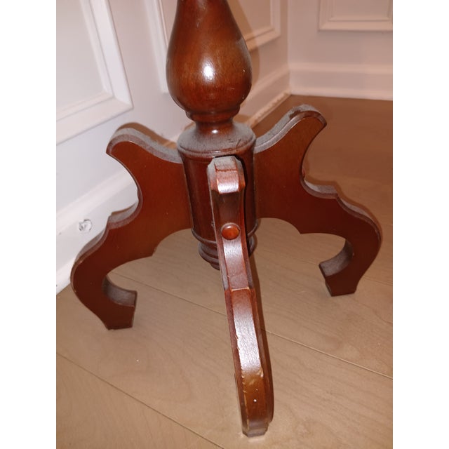 1920s Victorian-Style Mahogany & Marble Parlor Table. For Sale - Image 10 of 11