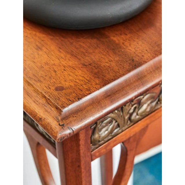 Art Nouveau Carved Pedestal with Swans For Sale - Image 6 of 8