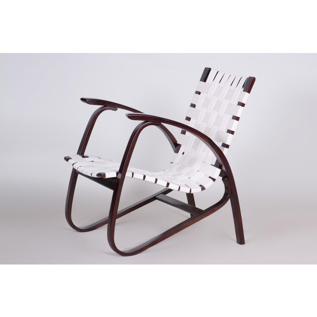 Vintage Art Deco Armchair in Beech by Jan Vaněk, Czech, 1930s For Sale - Image 3 of 8