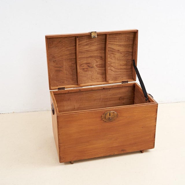 Vintage Wooden Trunk For Sale - Image 3 of 7