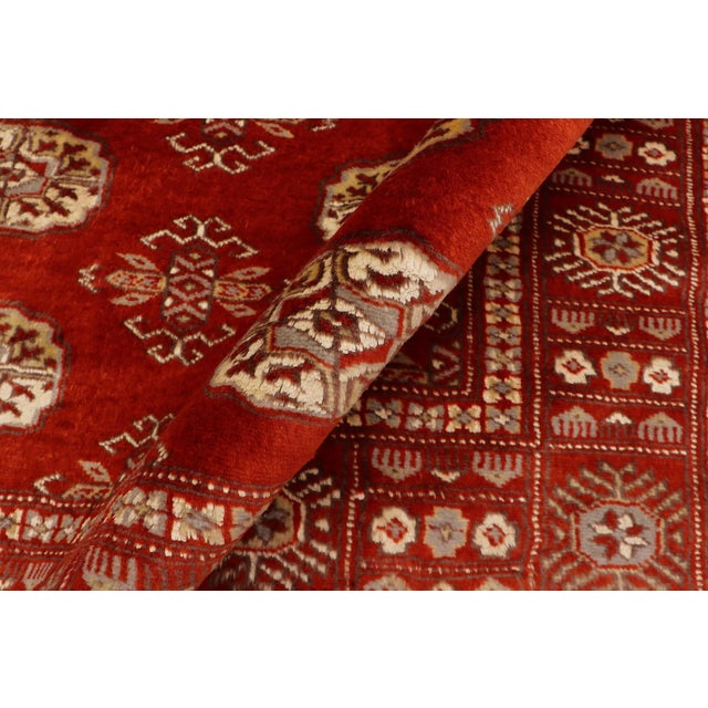 Textile Rustic Bokhara Rust/Gray Hand Knotted Wool Rug For Sale - Image 7 of 9