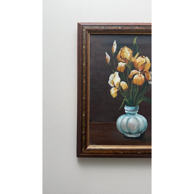 Still Life Oil Painting - Flowers in Vase For Sale - Image 4 of 4