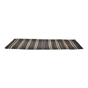 1960s Striped Design Organic Handwoven Wool Kilim Runner