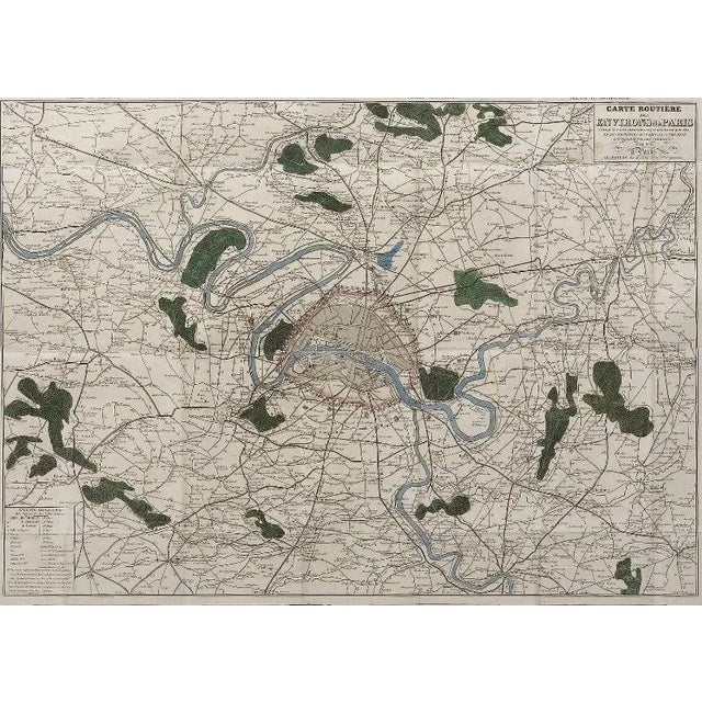 1841 Carte Routiere Des Environs De Paris For Sale - Image 4 of 5