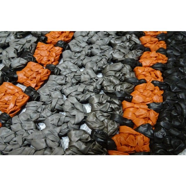 A hand made Swedish rag rug found at a state auction in Dalarna Sweden.