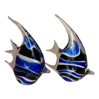 Murano Glass Fish attributed to Maestri di Murano, Set of 2 For Sale