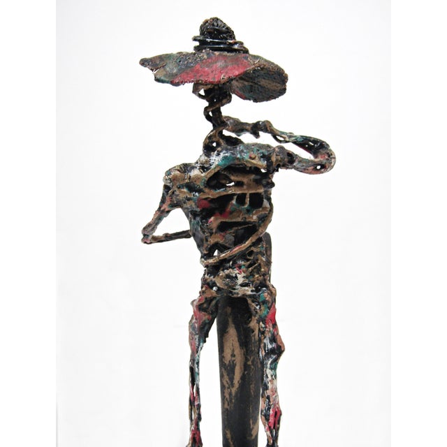 1970s Pair of Dominican Brutalist Wire Figural Sculptures by Serraty For Sale - Image 11 of 14
