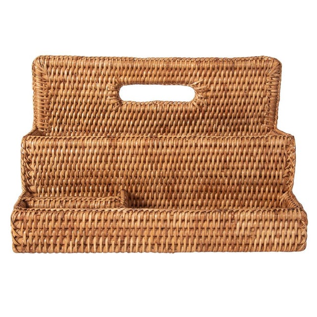 Artifacts Rattan Standing Stationary Sorter in Honey Brown For Sale - Image 11 of 11