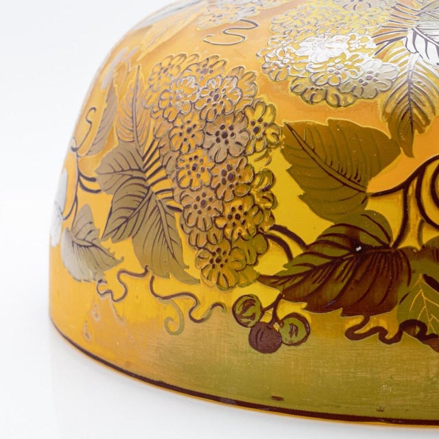 Bronze and Floral Glass Table Lamp from Daum, France, 1900s For Sale - Image 3 of 15