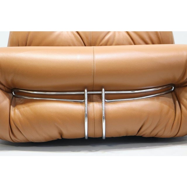 Metal Soriana Armchairs in Leather by Afra and Tobia Scarpa for Cassina, 1969, Set of 2 For Sale - Image 7 of 16