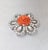 Kramer Vintage 1950s Signed Kramer Carved Faux-Coral & Clear Rhinestone Brooch For Sale - Image 4 of 7