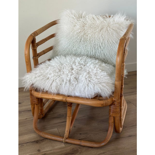 Mid-Century Modern 1950's Sculptural Rattan Bamboo Lounge Chair Attributed to Ritts Tropitan For Sale - Image 3 of 6
