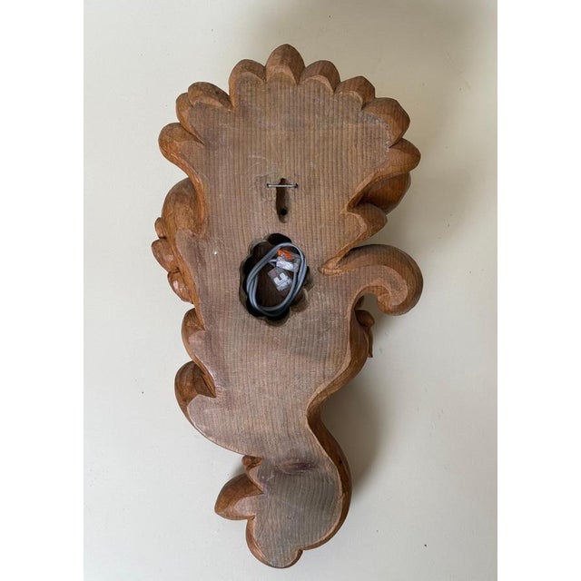 European Alpine Baroque Style Hand-Carved Cherub Wall Sconces in Spruce, 1970, Set of 2 For Sale - Image 15 of 18