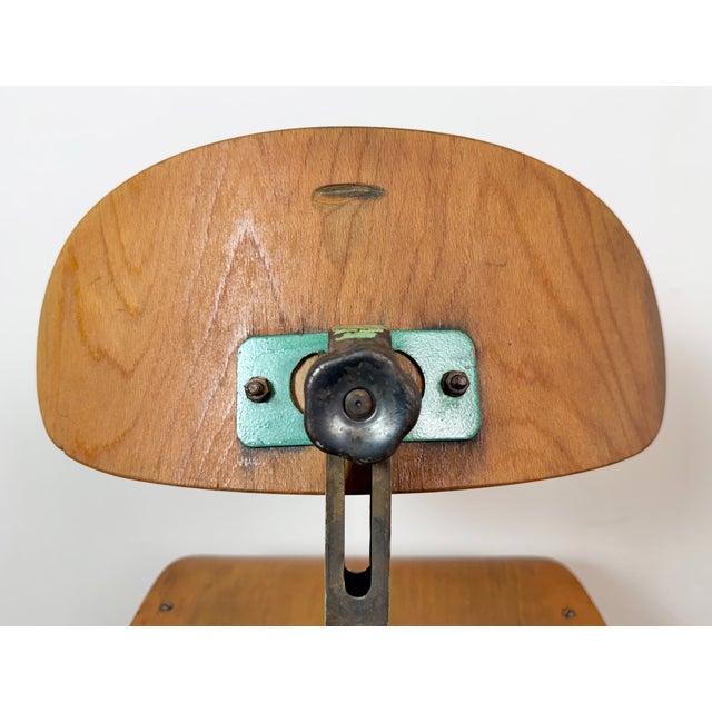 Industrial Green Workshop Chair, 1950s For Sale - Image 15 of 18