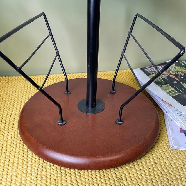 1980s Postmodern Portuguese Wooden Side Table with Magazine Rack, 1980s For Sale - Image 5 of 10