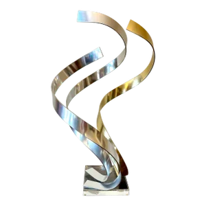 Dan Murphy Chrome Brass Ribbon Sculpture