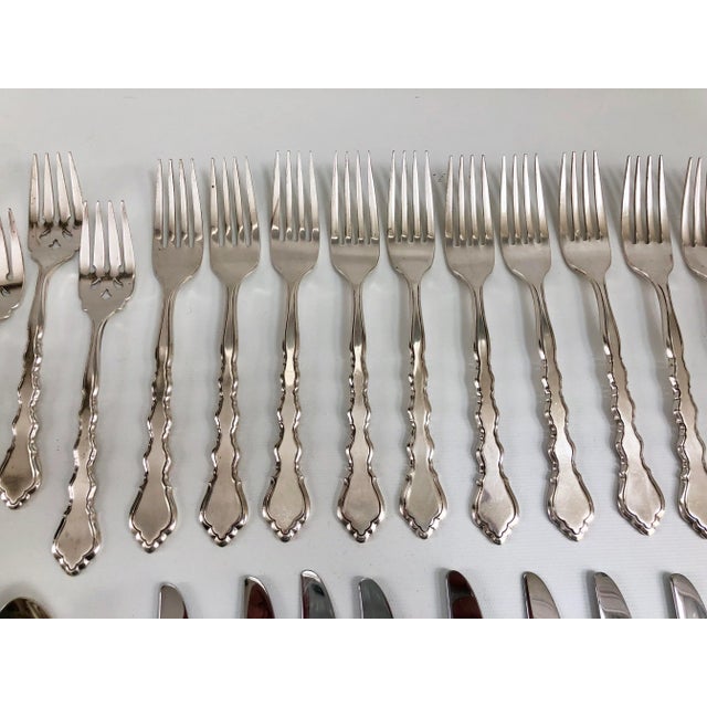 Metal Vintage Oneida "Duet" Community Silverplate Flatware Service - Set of 64 For Sale - Image 7 of 13