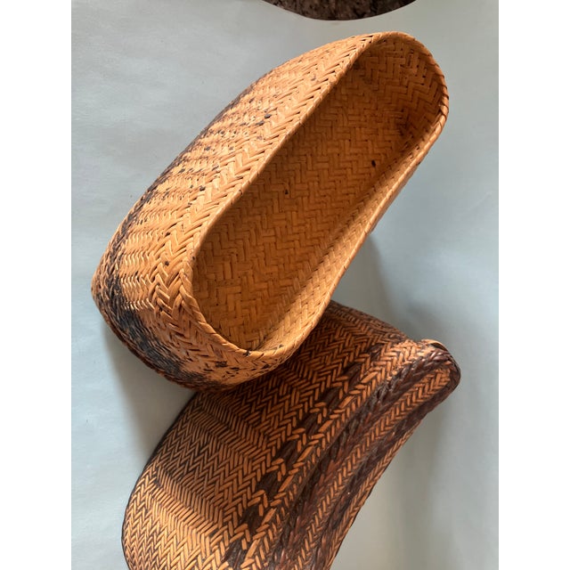 Late 19th Century Late 19th Century Small Asian Whicker Woven Basket For Sale - Image 5 of 7